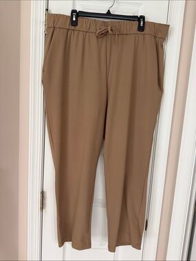 Hilary Radley Women’s Lightweight Drawstring Pants - Tan, Size XXL